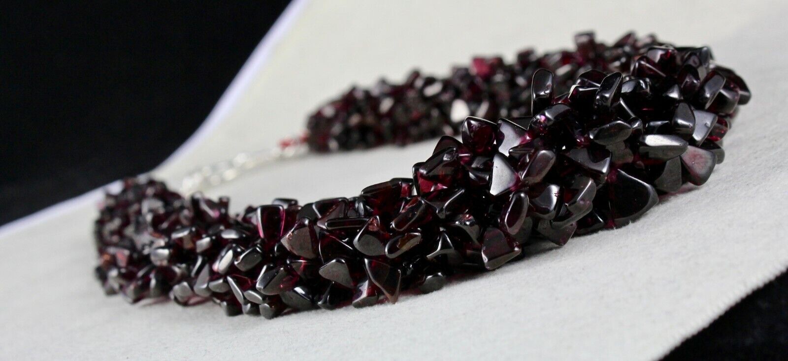 Natural Red Garnet Beads Triangle 5 L 1180 Ct Antique Gemstone Fine Necklace