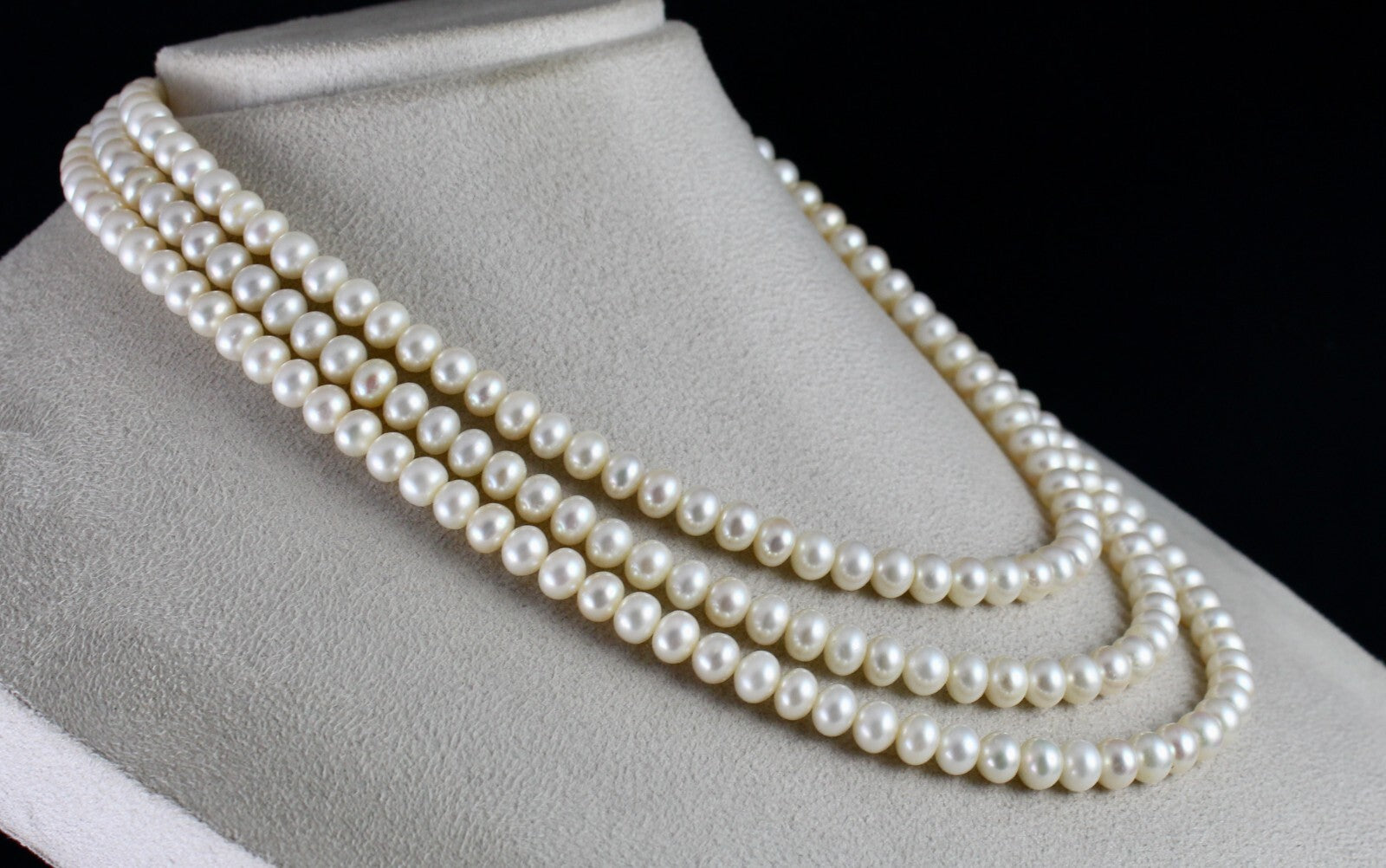 Certified Genuine Freshwater Pearl 582ct Round Beads Fashion Necklace