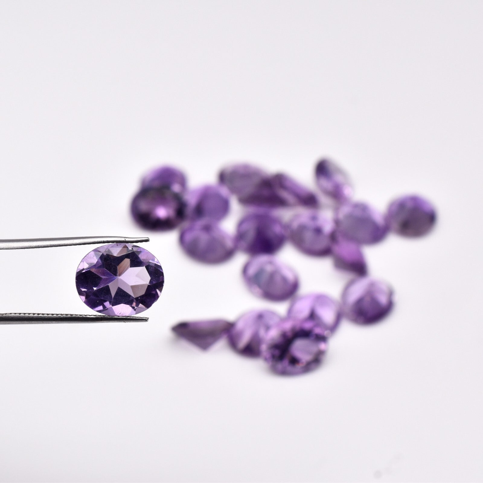Natural Amethyst Oval 12x10mm 20 Pc 75.15 Ct Loose Gemstone Bracelet Set Design