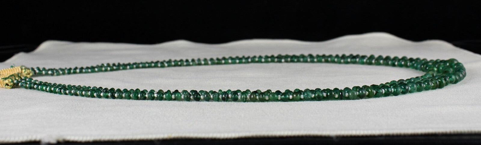 Certified Natural Emerald Pearl Round 3L 147 Ct  Beaded Green Gemstone Necklace