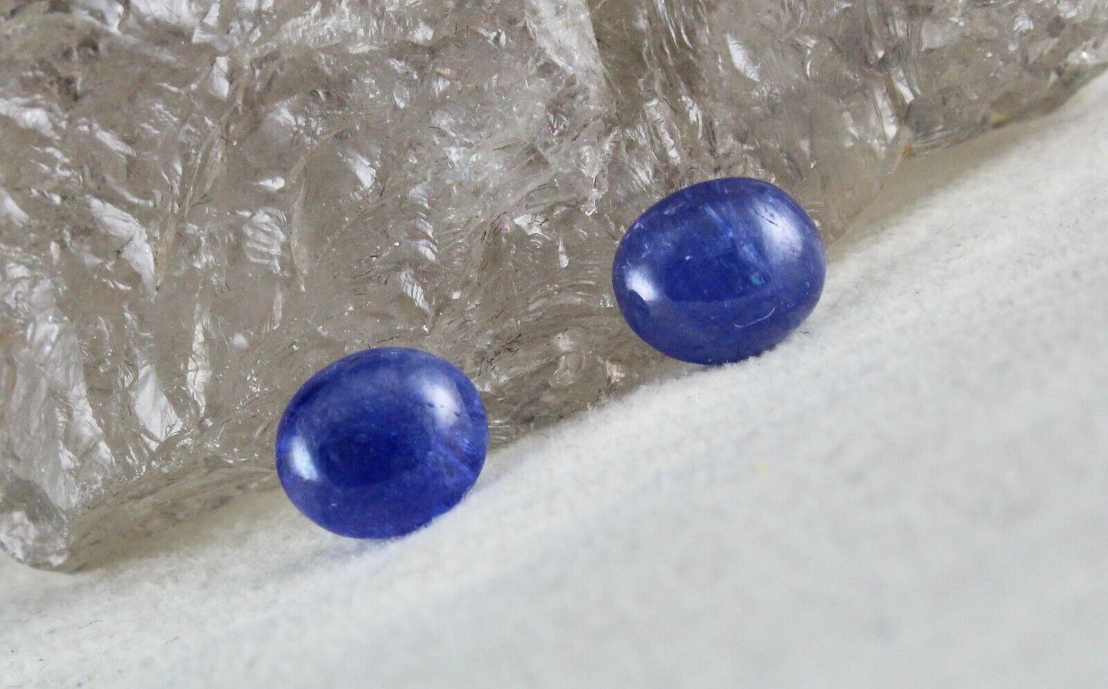 Natural Blue Sapphire Oval Pair 6.89 Carats Untreated Gemstone Earring Designing