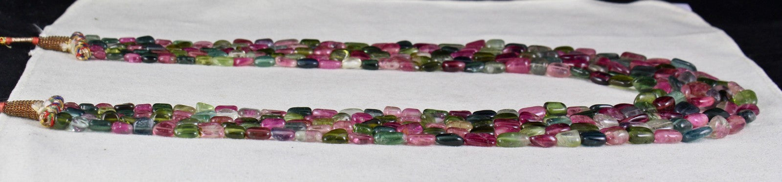 Certified Natural Multi Tourmaline Beads Necklace 5 L 667 Ct Gemstone For Women