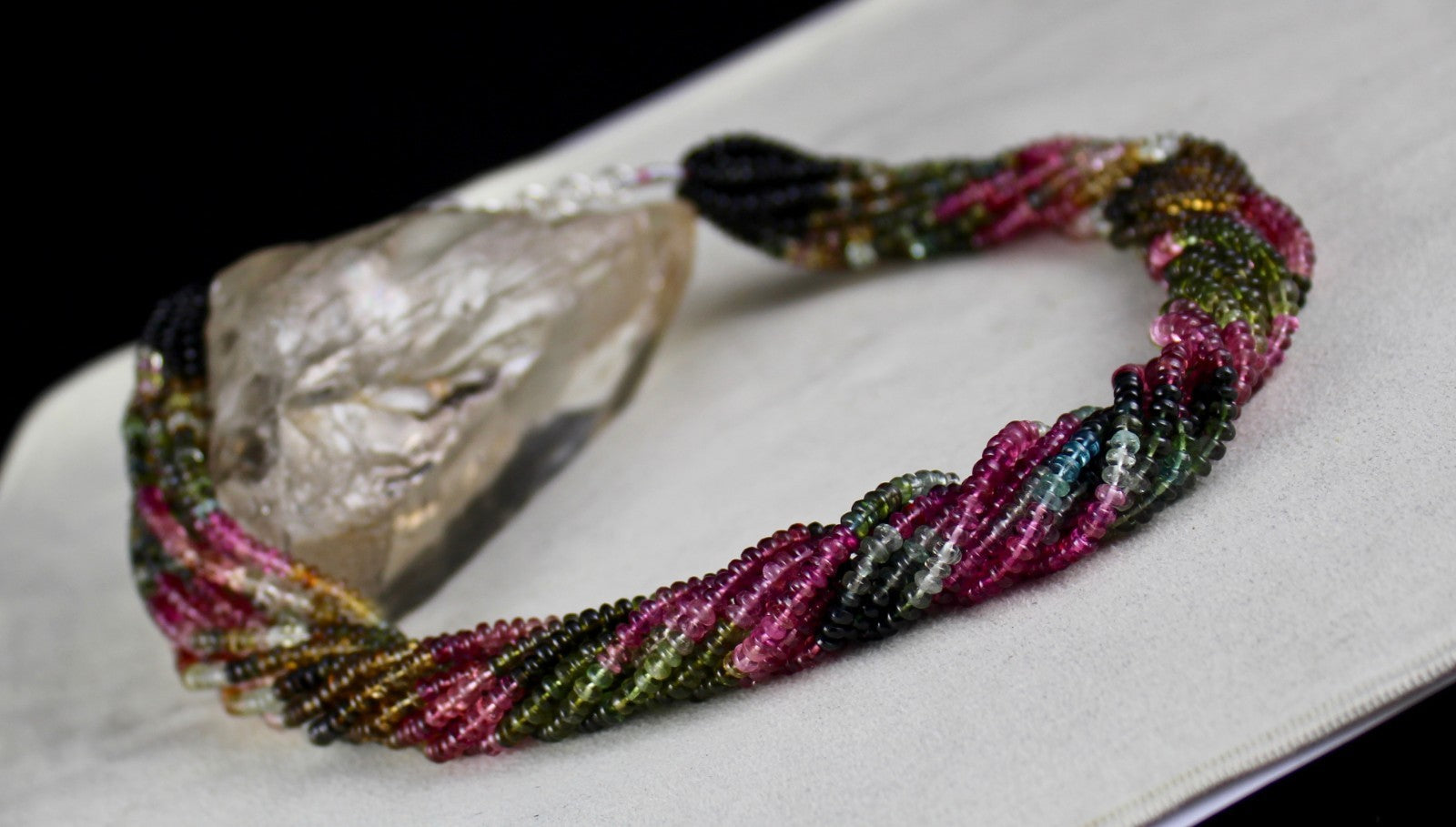 Certified Natural Tourmaline Necklace Multi Color Faceted 722 Ct Sterling Silver