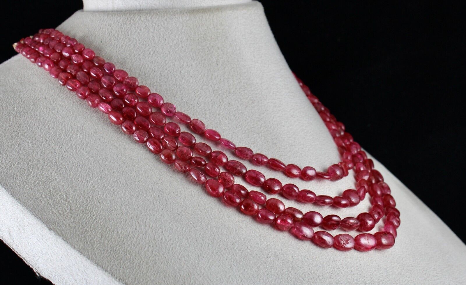 Natural Red Spinel Beads Long Cabochon 4 L 431 Ct Gemstone Finest Necklace