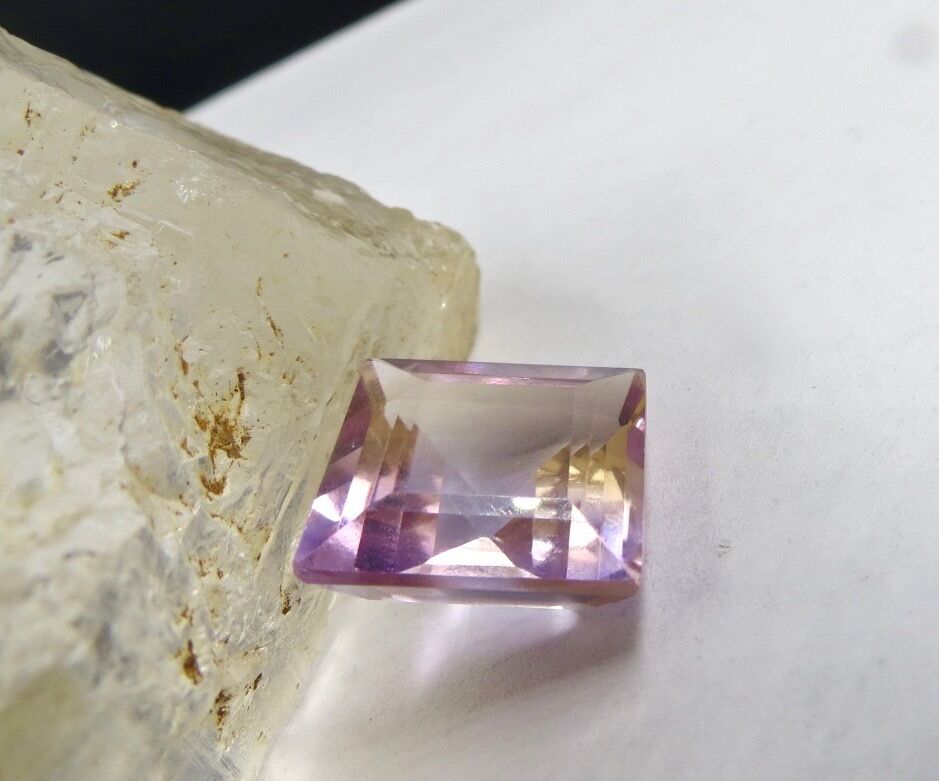 15MM NATURAL AMETRINE CUT SQUARE 15.20 CARATS GEMSTONES FOR RING DESIGNING