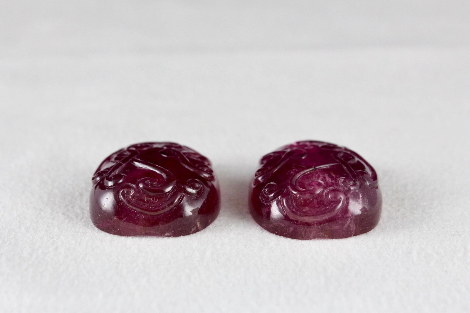 Certified Natural Rubellite Tourmaline 104.74 Ct Engraved Gemstone Earrings