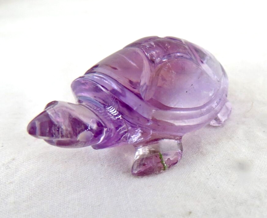 Natural Brazilian Amethyst 80 Ct Tortoise Gemstone Statue For Home Decor