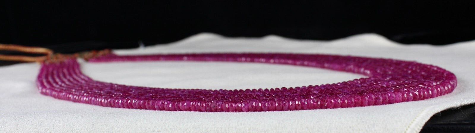 Certified Natural Heated Burma Ruby 573 Ct Faceted Beads Necklace For Women