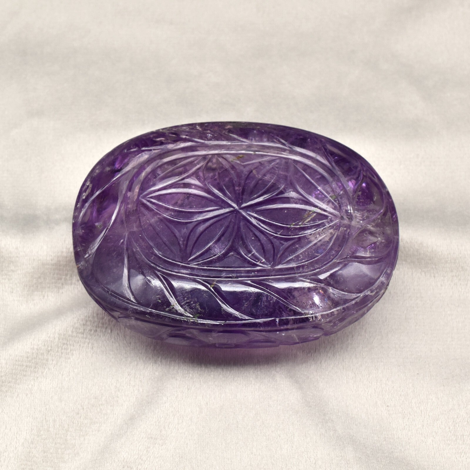 Vintage Oval Natural Amethyst 1940 Ct 90x69mm Gemstone Collector Piece Certified