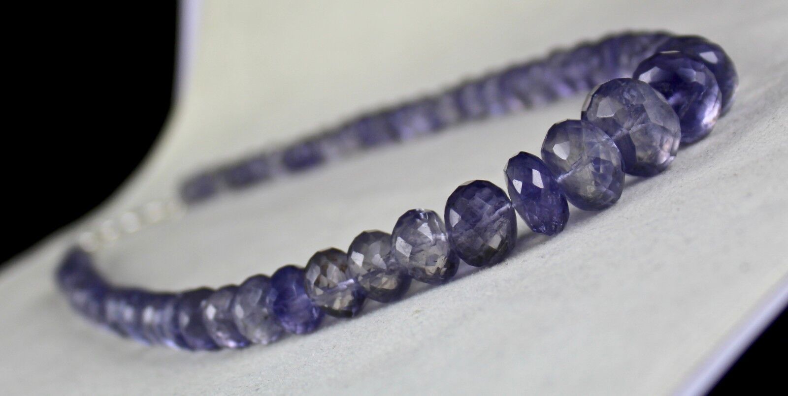 NATURAL IOLITE FACETED BEADS 18MM 410 CARATS BIG ROUND GEMSTONE LADIES NECKLACE