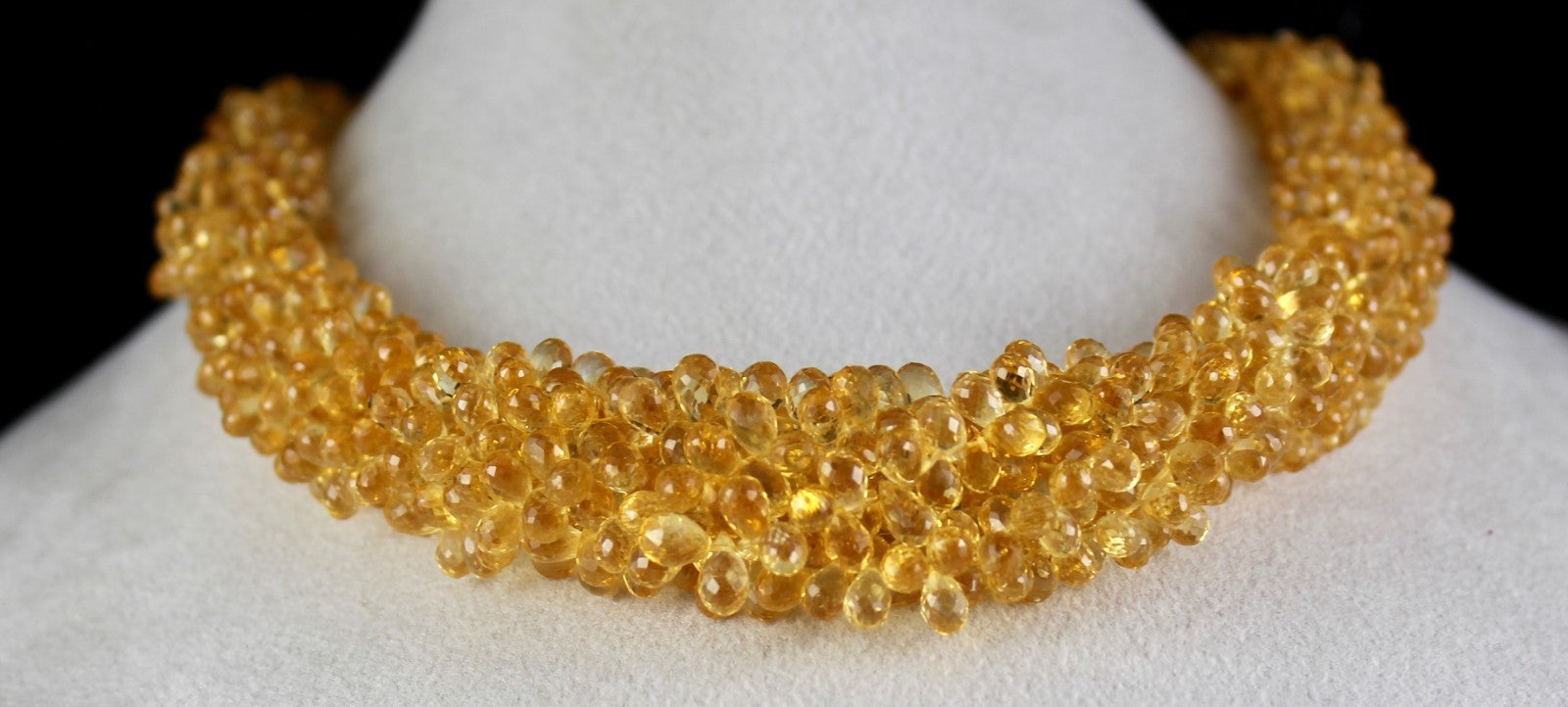 Certified Natural Citrine 1011 Ct Teardrop Sterling Silver Necklace For Women