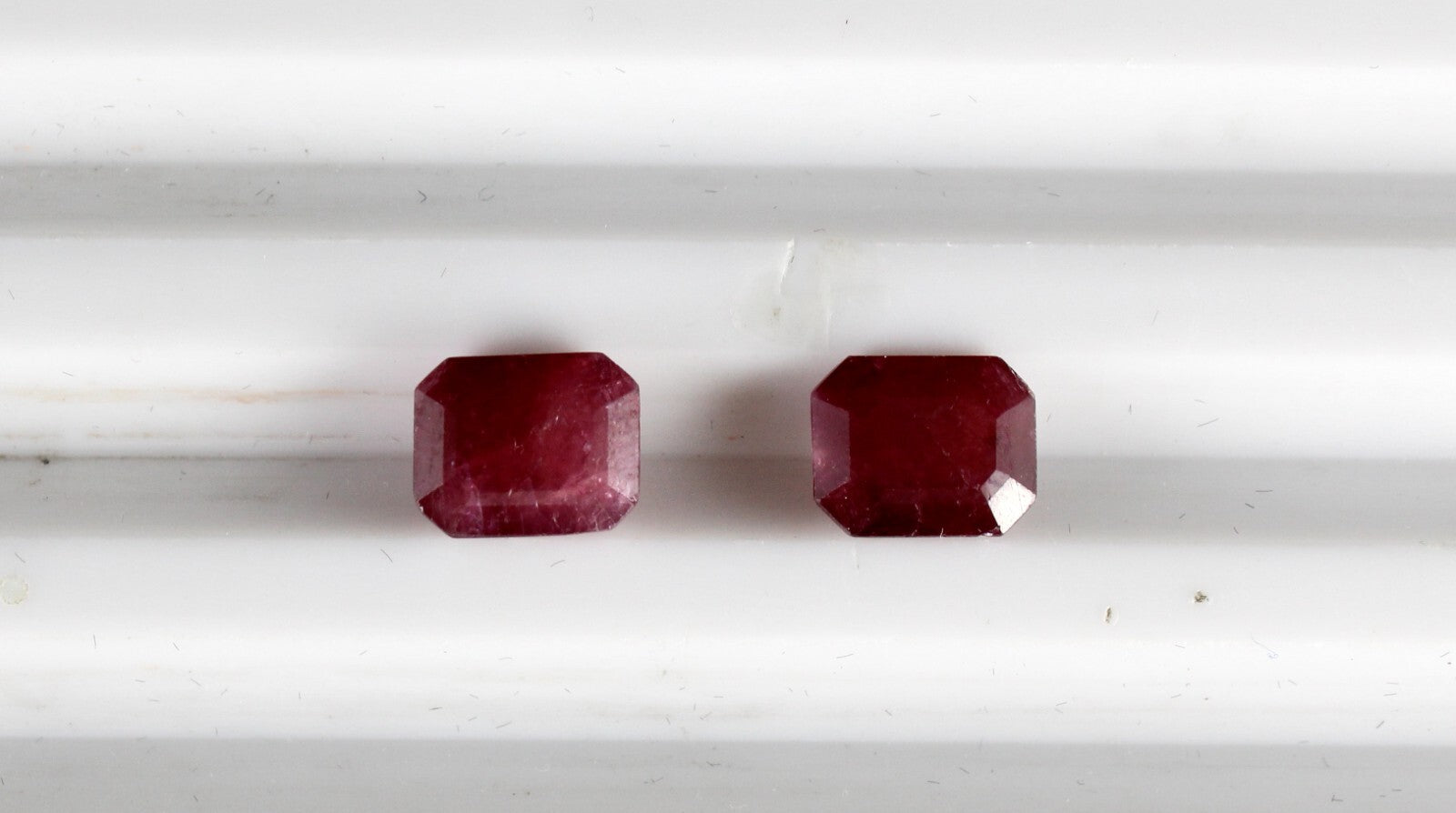 Natural Untreated Ruby Octagon Cut 8.78ct Gemstone Pair For Earring Design