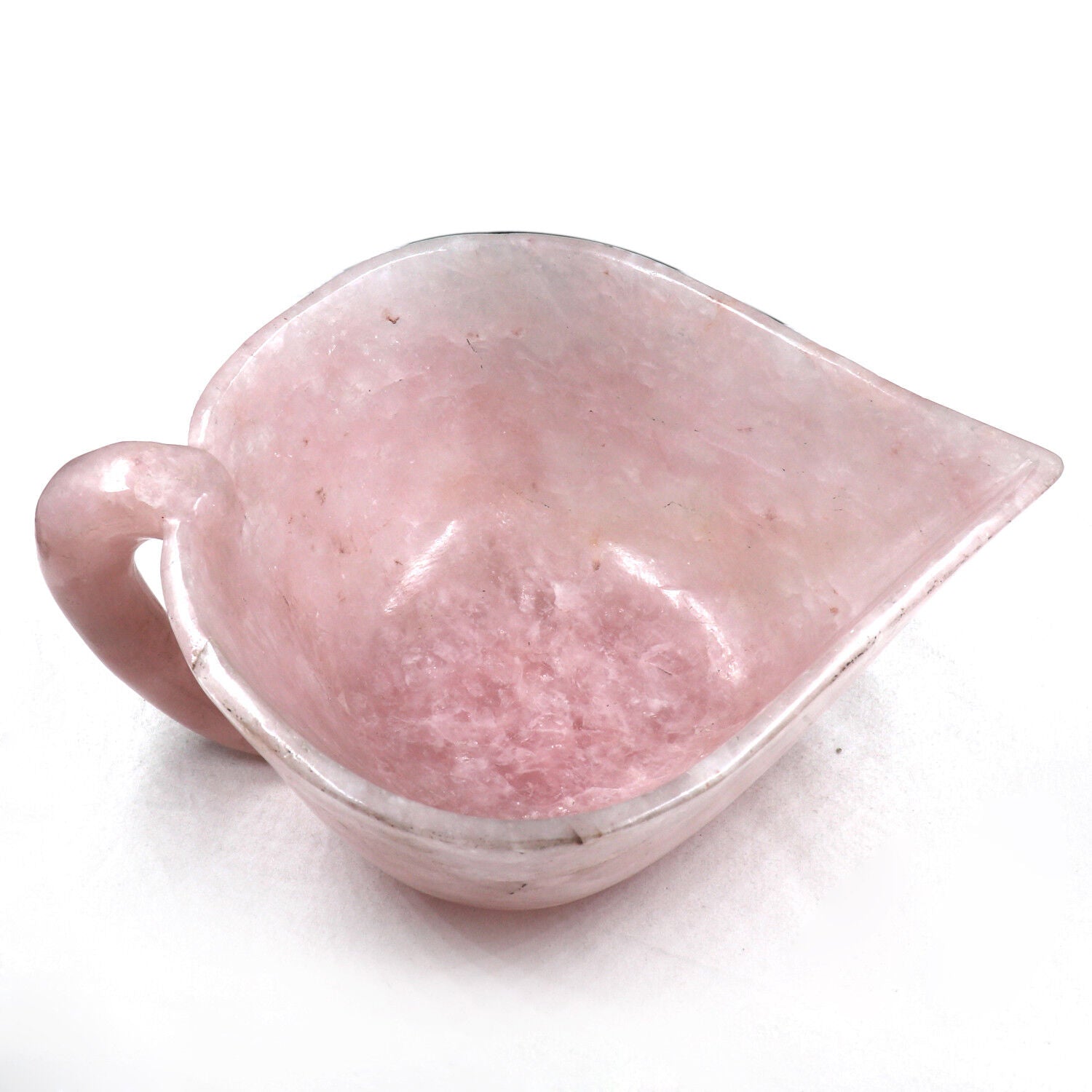 Unique Natural Rose Quartz Carved Bowl 8 " 4365 Ct Big Gemstone For Home Decor