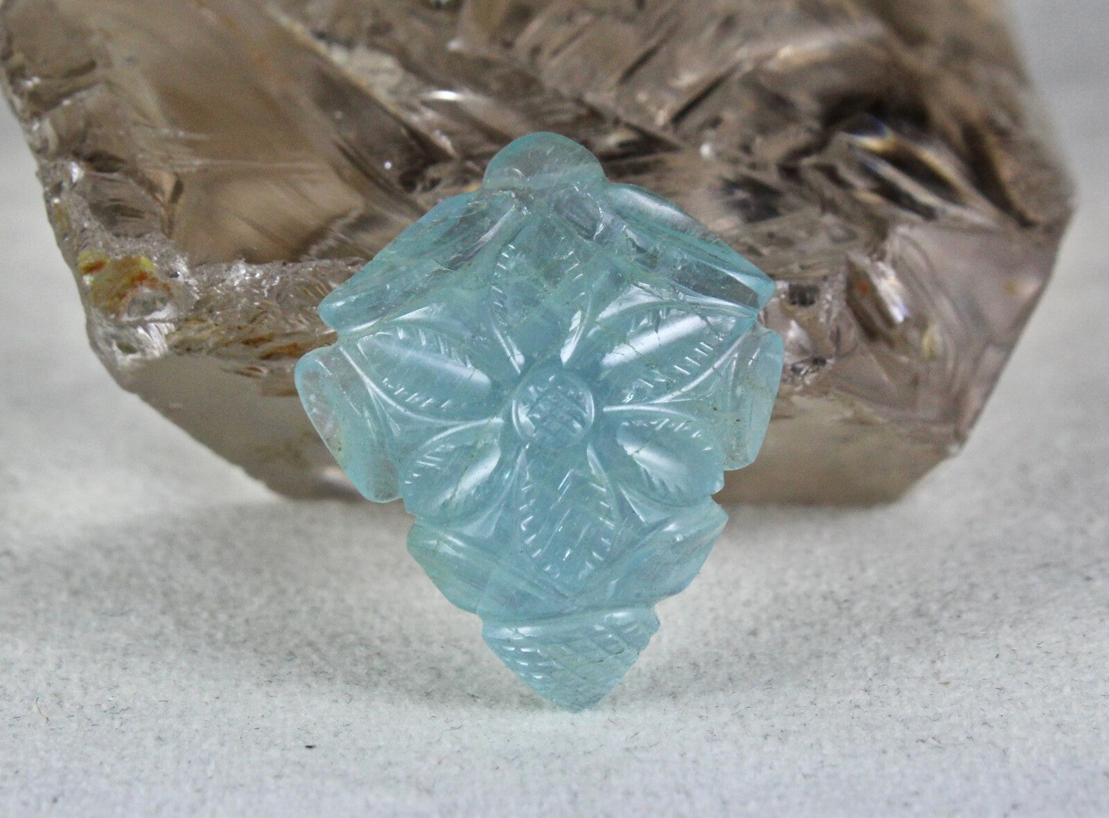 Certified Gtl Natural Blue Aquamarine Carved Pendant 49.71 Ct Design For Women