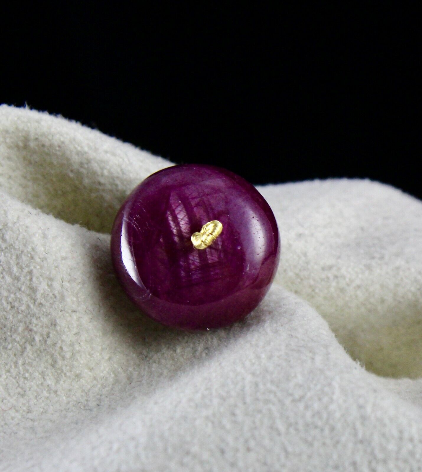 NATURAL UNTREATED RUBY ROUND BEAD 27.75 CTS DRILLED LOOSE GEMSTONE PENDANT RING