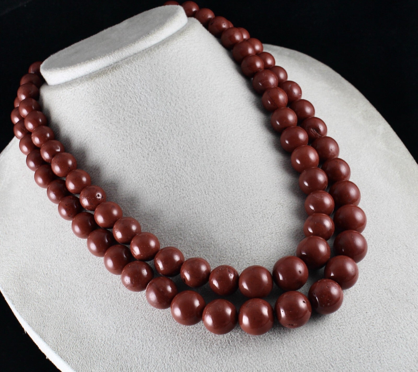 Natural Red Jasper Beads Round 1300 Ct Fashion Gemstone Necklace