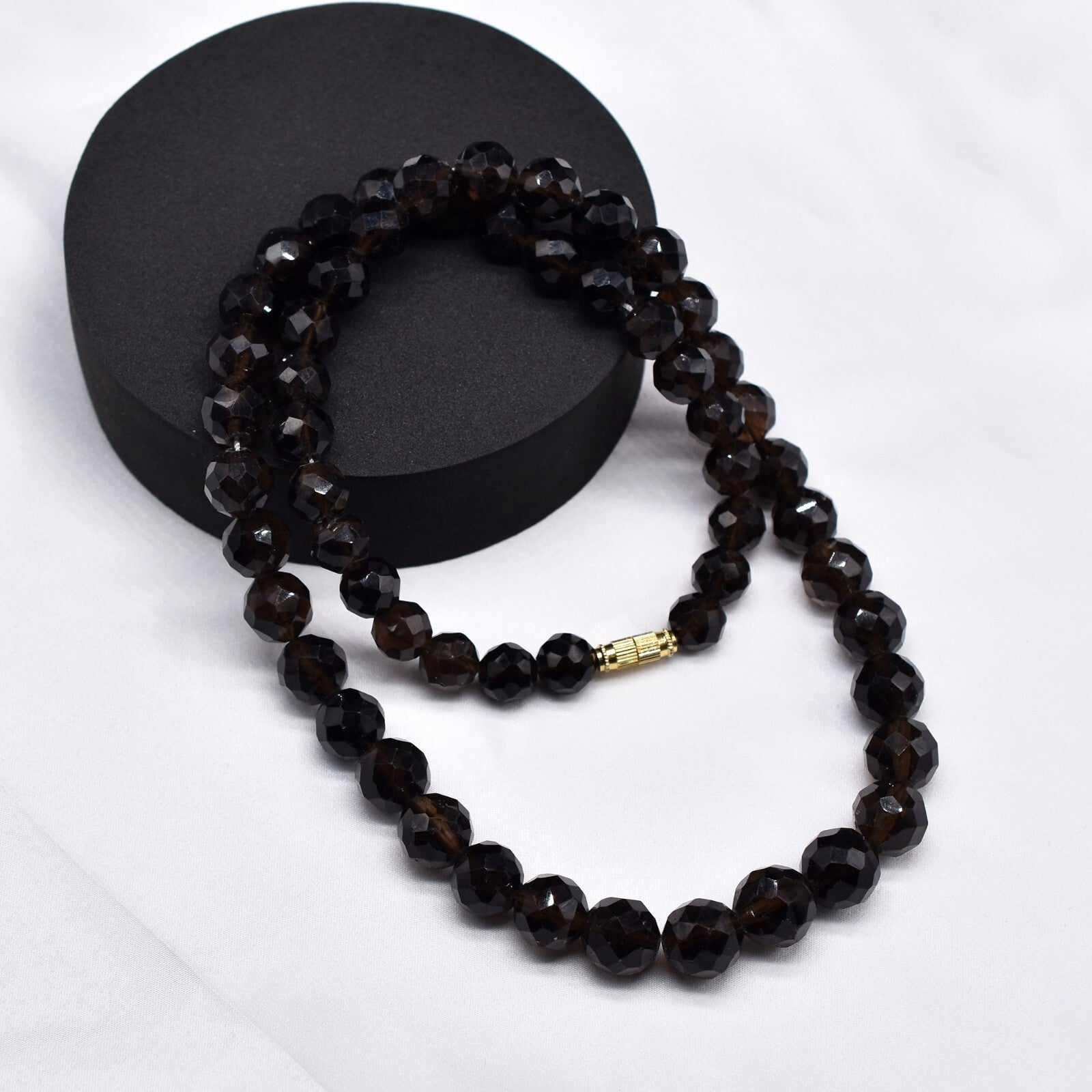 Natural Smoky Quartz Faceted Gemstone Necklace Beads Drilled 507 Ct Fashion