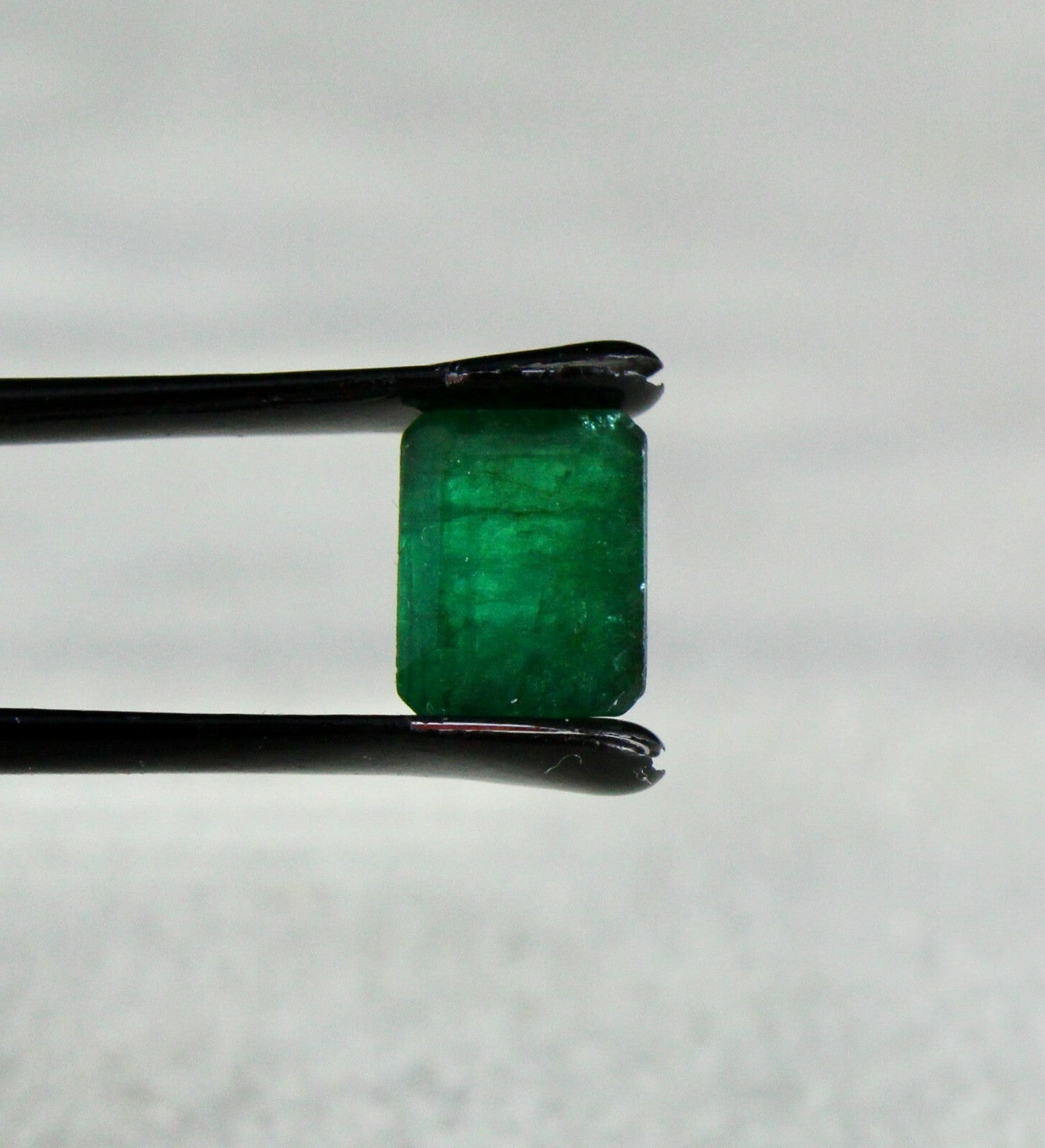 Natural Old Zambian Emerald Cut Octagon 2.54ct Gemstone Ring Pendant Silver