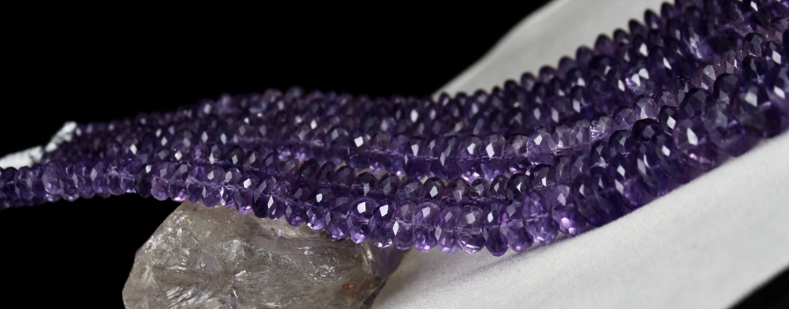 Certified Natural Brazilian Amethyst 3 Ct Faceted Beads Round 2320 Necklace