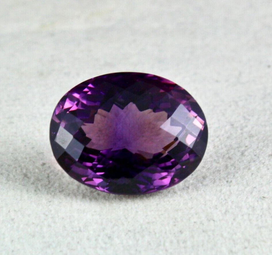 Big 25X20mm Natural Amethyst Oval Fine Cut 43.48 Ct Gemstone For Pendant Ring