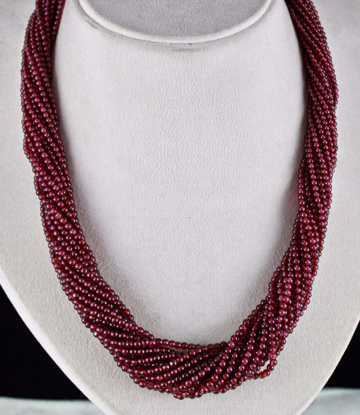 Natural Red Garnet Round Beads 17 L 778 Ct Gemstone Fashion Necklace Accessories