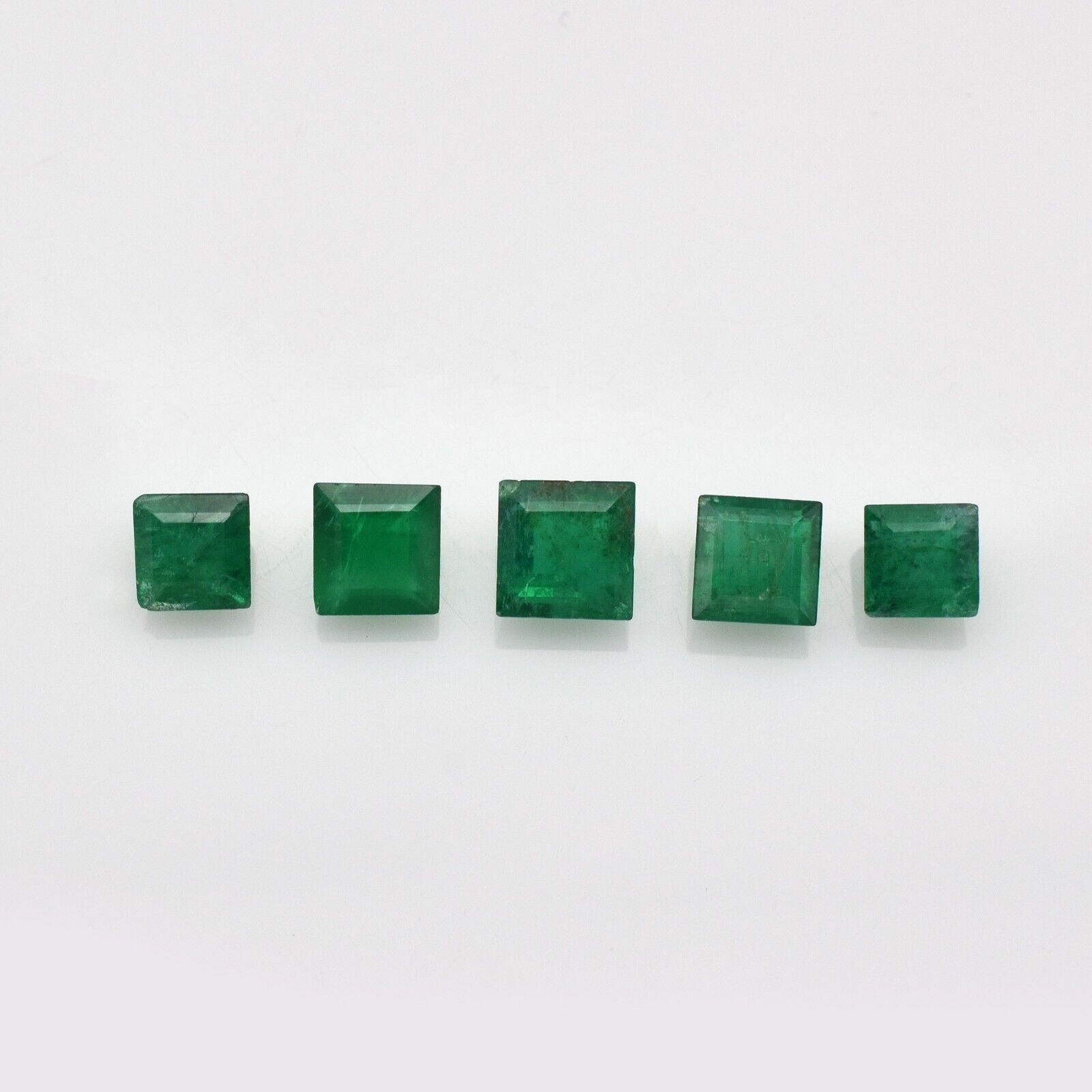 Natural Emerald Square Cut 5 Pcs 1.93 Ct Loose Gemstone Designing Ring Pendant