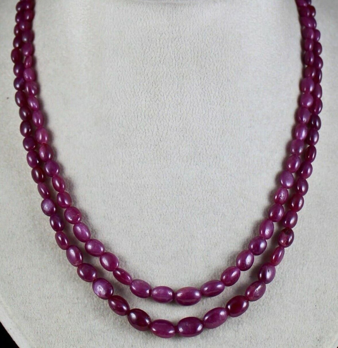 Certified Natural Untreated Ruby 232ct Beads Cabochon Necklace For Women