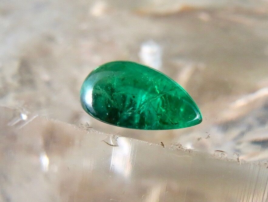 Natural Zambia Emerald Pear Cabochon 4.79 Ct Loose Gemstone For Ring Pendant