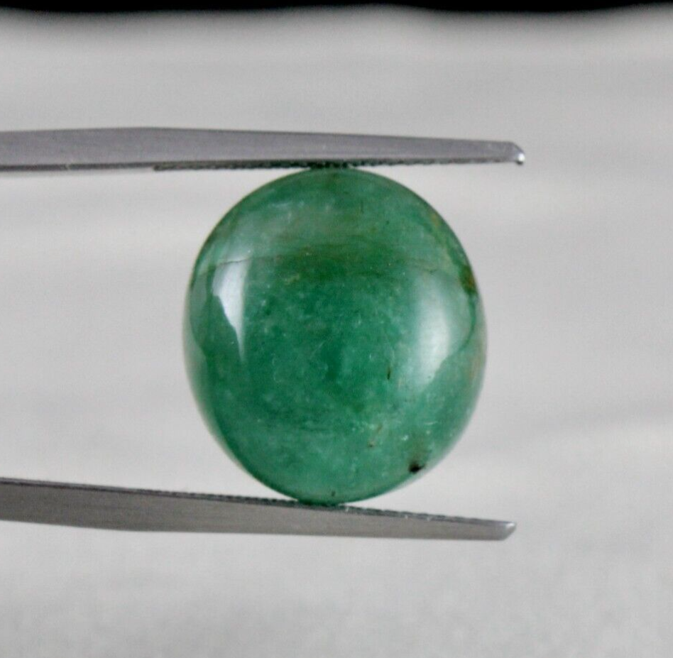 Certified Antique Emerald 16.56 Ct Natural Oval Cabochon Loose Gem Ring Pendant