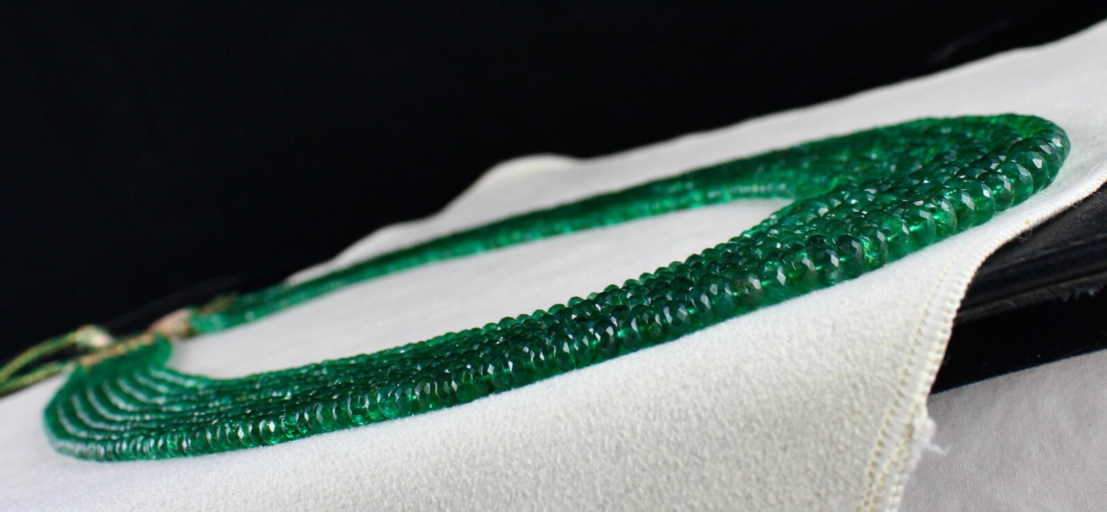 Natural Zambian Emerald Necklace 599 Ct Faceted Round Beads Certified Jewelry