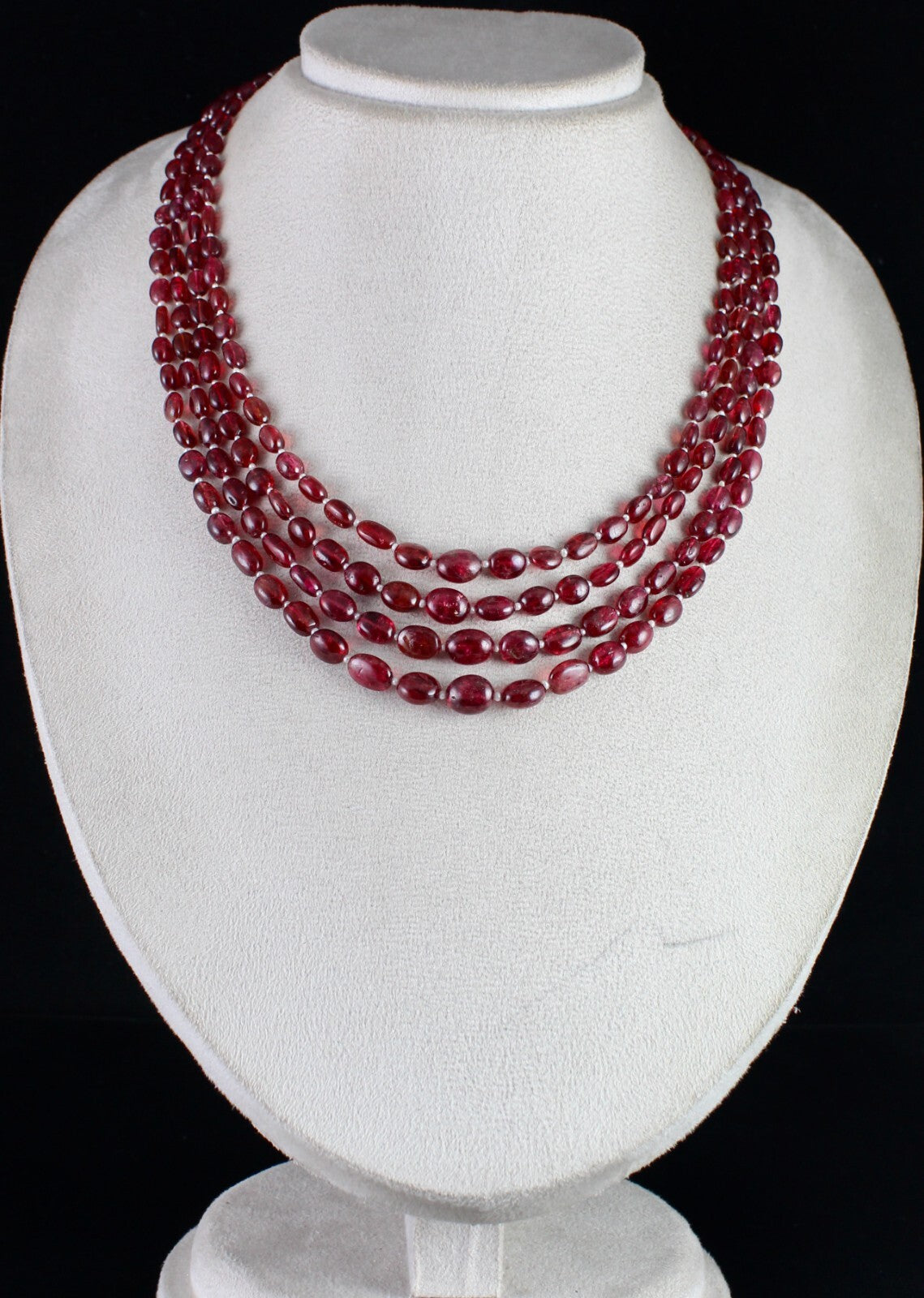 Certified Natural Red Spinel Beads Pearl Necklace 434 Ct 4l 408 Ct Gemstone