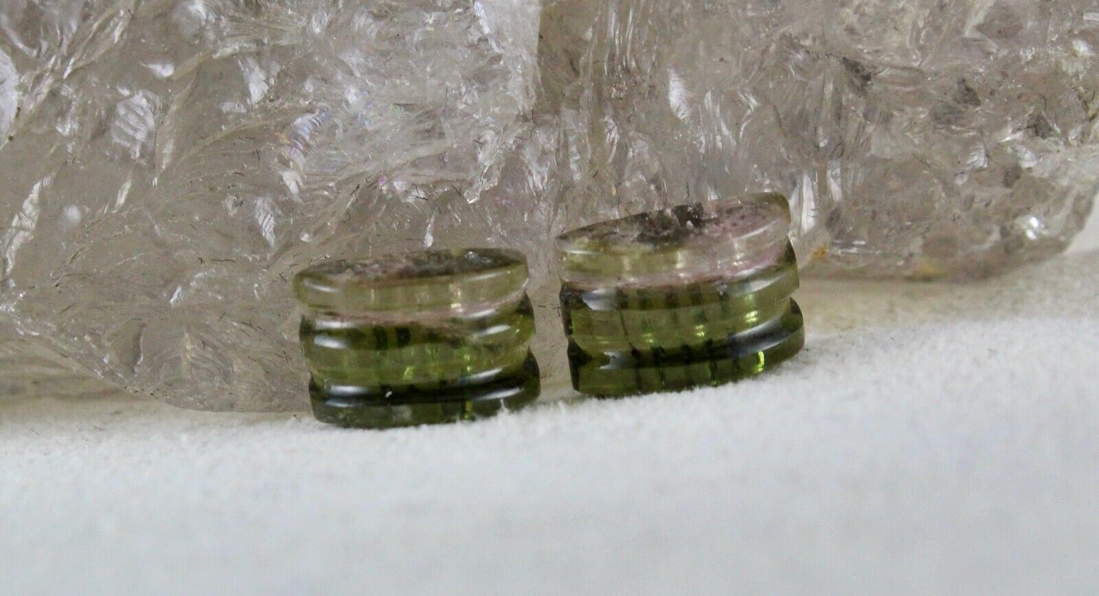 NATURAL MULTI GREEN TOURMALINE CARVED 31.26 CARATS GEMSTONE EARRING DESIGNING