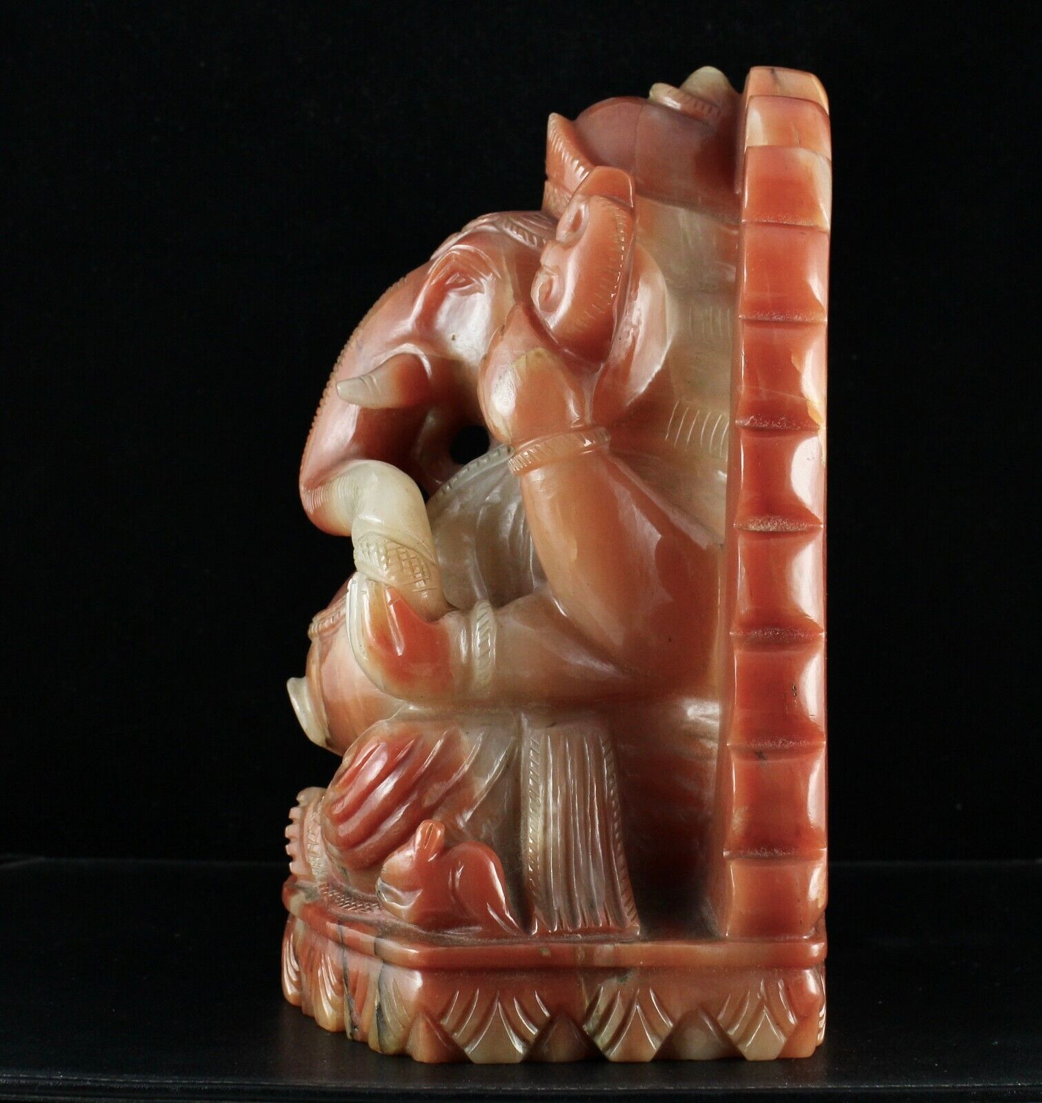 Lord Ganesha Statue Home Decor 9" 33000 Cts Natural Orange Quartz Rare Gemstone 