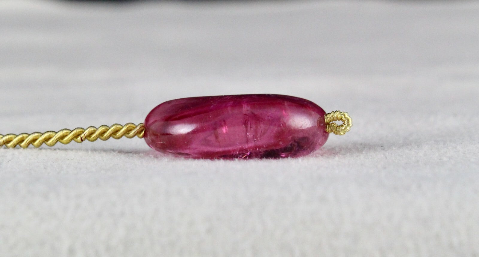 Certified Natural Tourmaline Rubellite 26.65 Ct Bead Cabochon Drilled Pendant