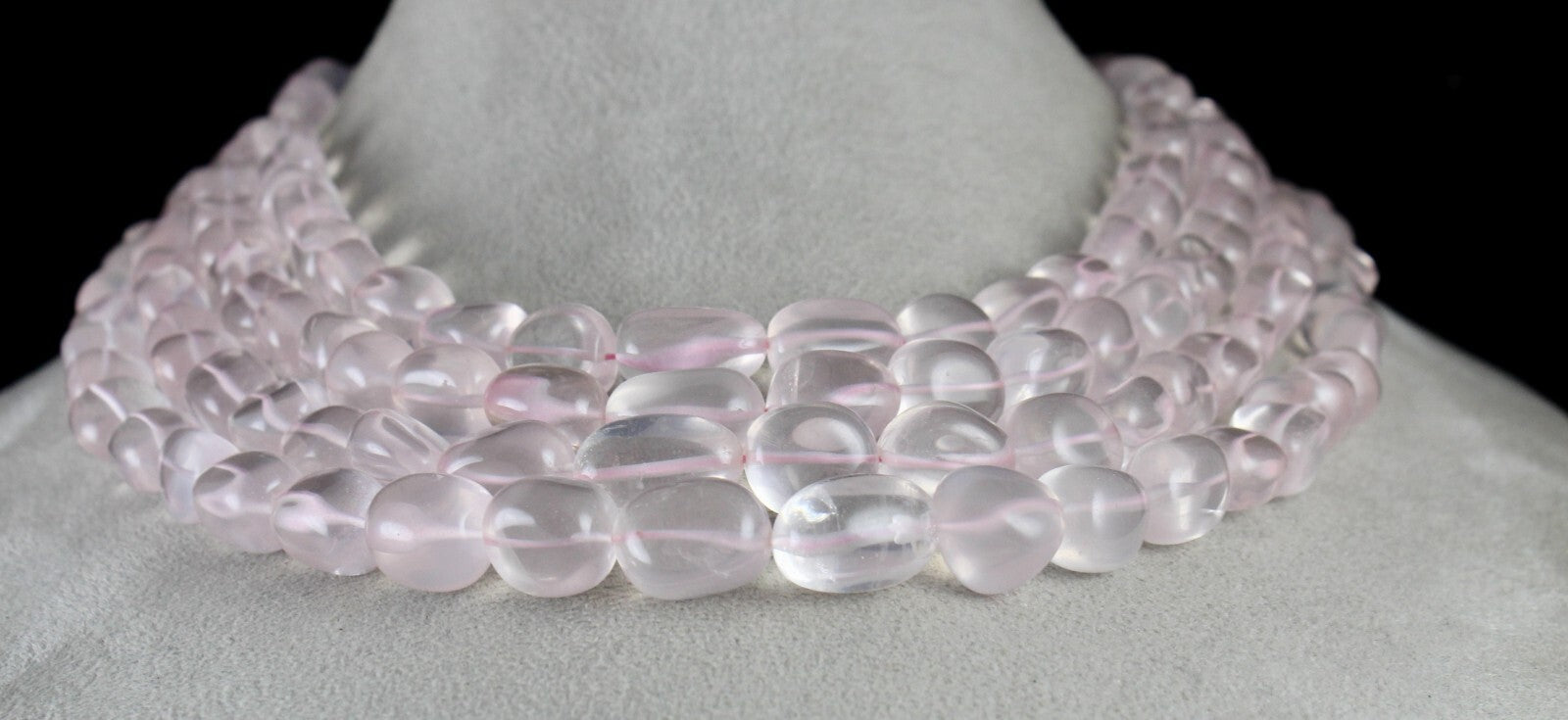 Natural Rose Quartz Beads Nugget Necklace 1439 Ct Carat Weight Fashion Gemstone