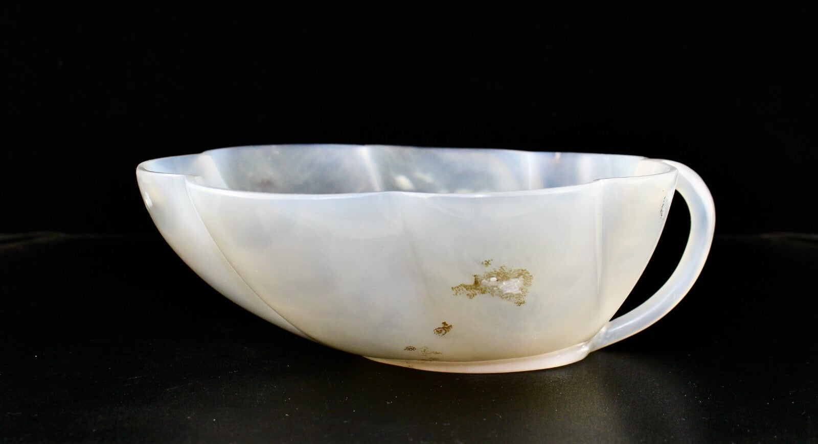 Certified Fine Crafted Natural Chalcedony 2225 Carats Designer Home Decor Bowl