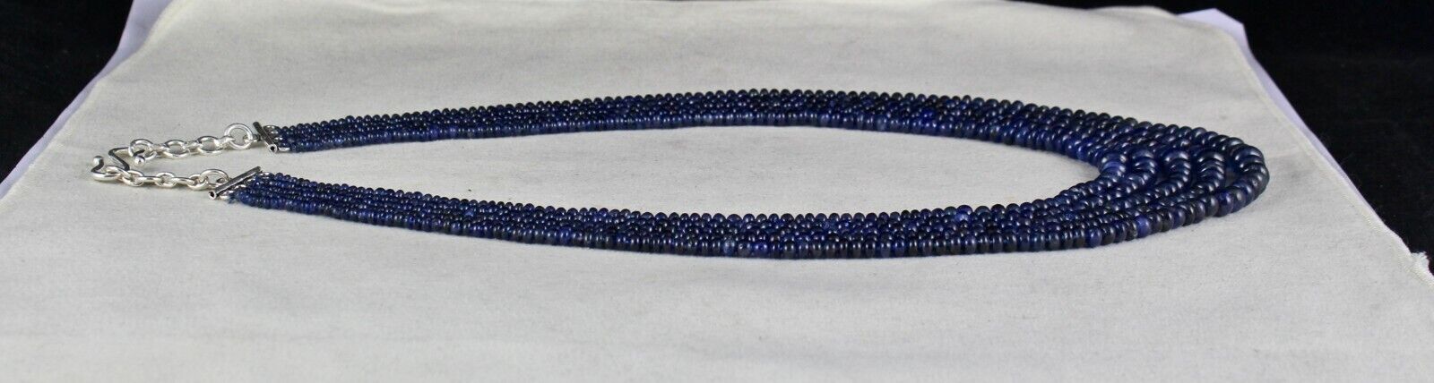 NATURAL OLD BURMA BLUE SAPPHIRE BEADS ROUND 5 LINE 460 CARATS GEMSTONE NECKLACE