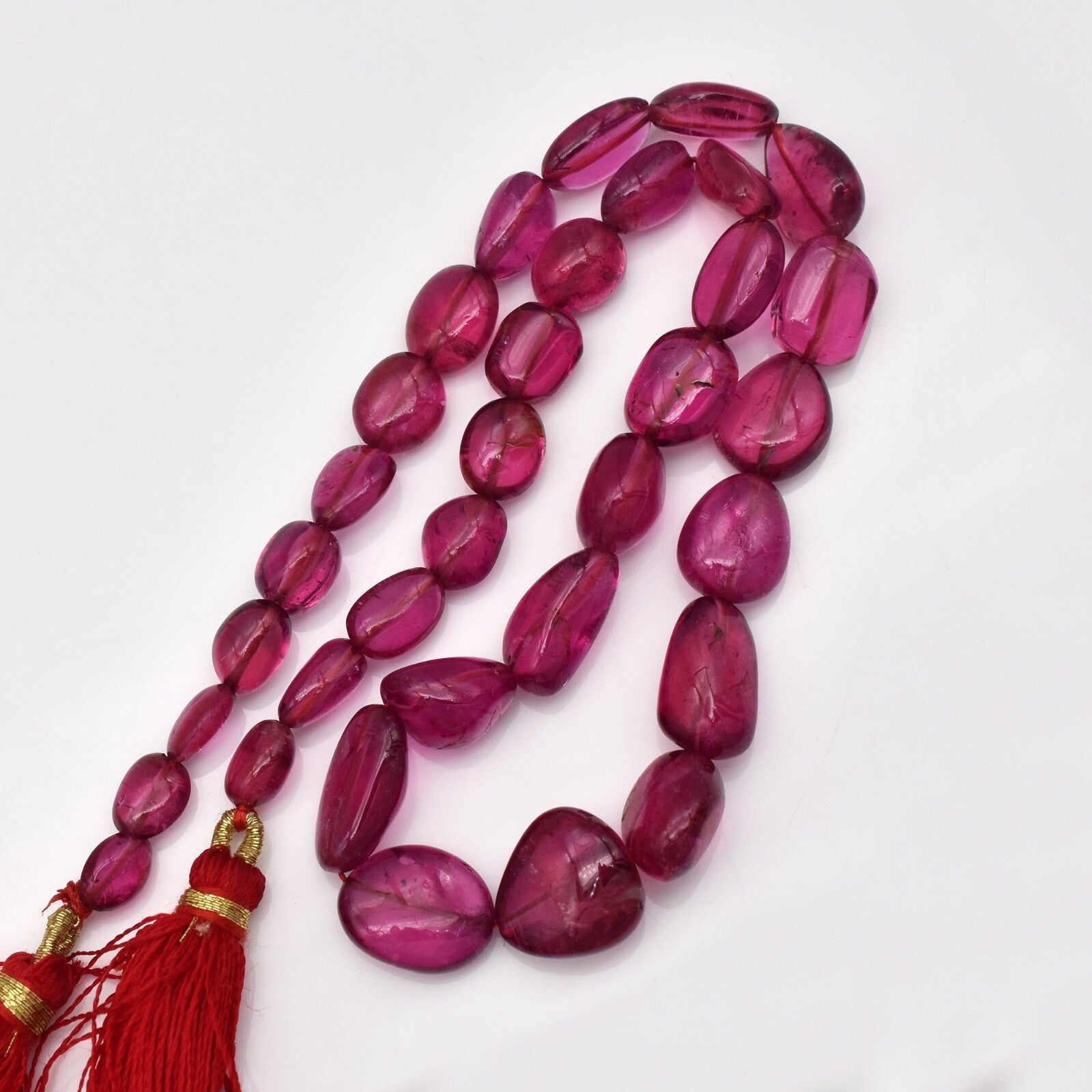 Certified Pink Tourmaline Rubellite 101 Ct Loose Drilled Beads 34 Pc Gemstone