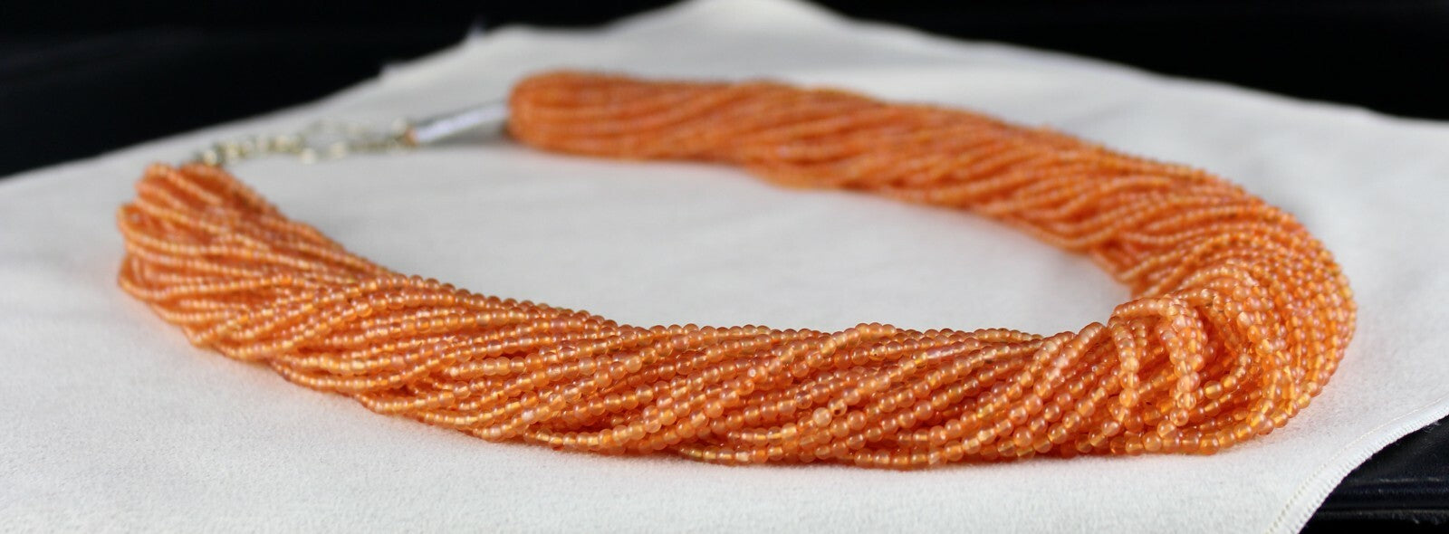 Certified Natural Orange Carnelian Round Beads Necklace 1079 Ct Fashion Gemstone