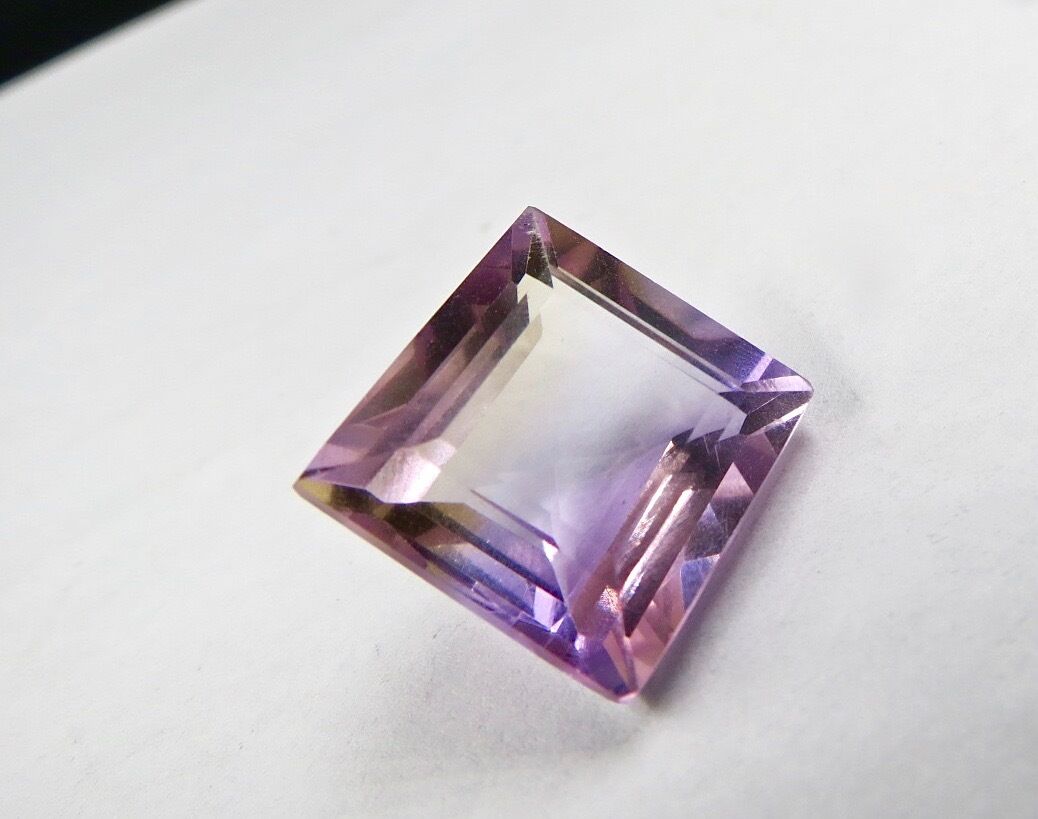 15MM NATURAL AMETRINE CUT SQUARE 15.20 CARATS GEMSTONES FOR RING DESIGNING