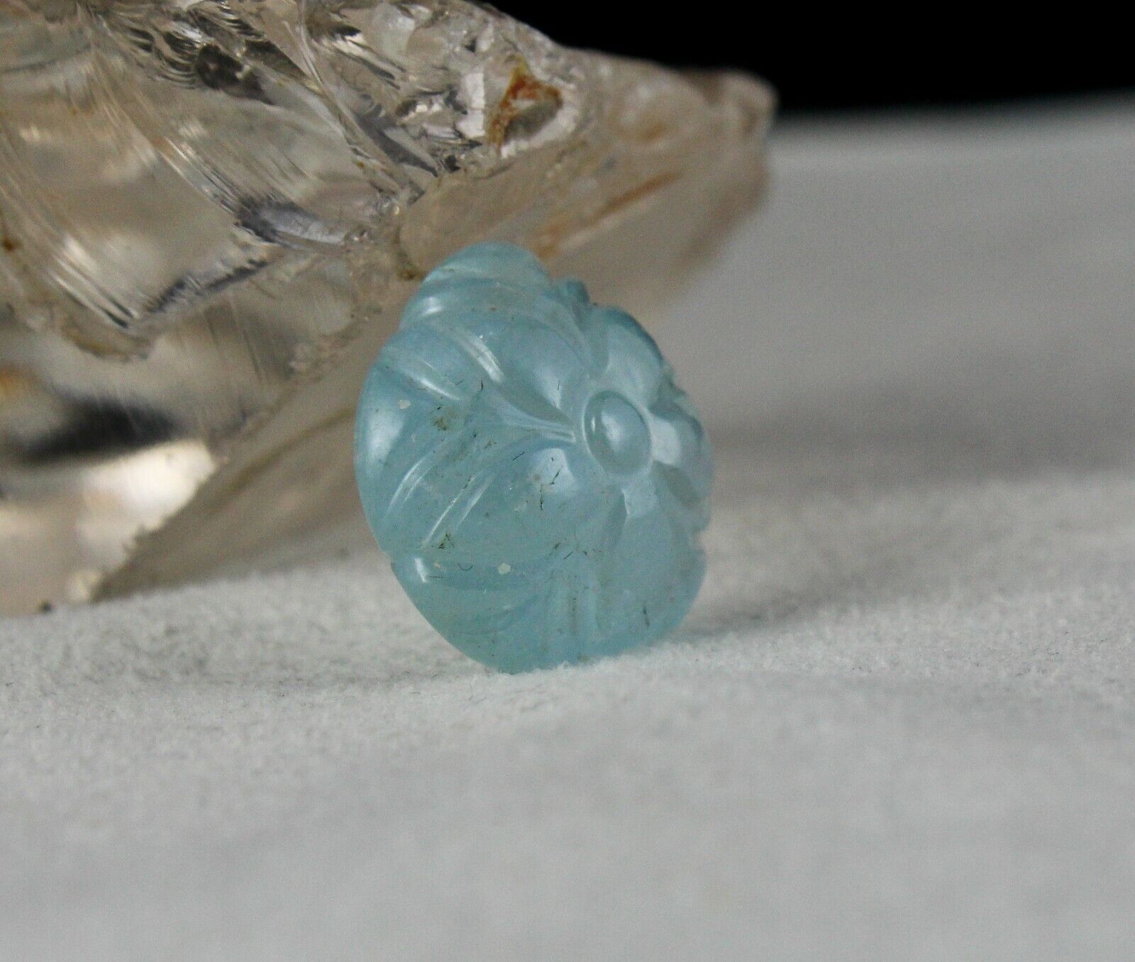 NATURAL BLUE AQUAMARINE CARVED FANCY 15.18 CARATS GEMSTONE FOR PENDANT RING