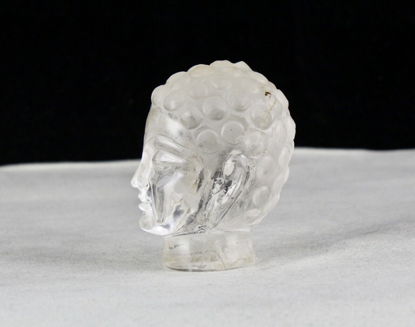 Natural Crystal Quartz Buddha Head 2.5 Inch 629 Ct Gemstone Statue Home Decor