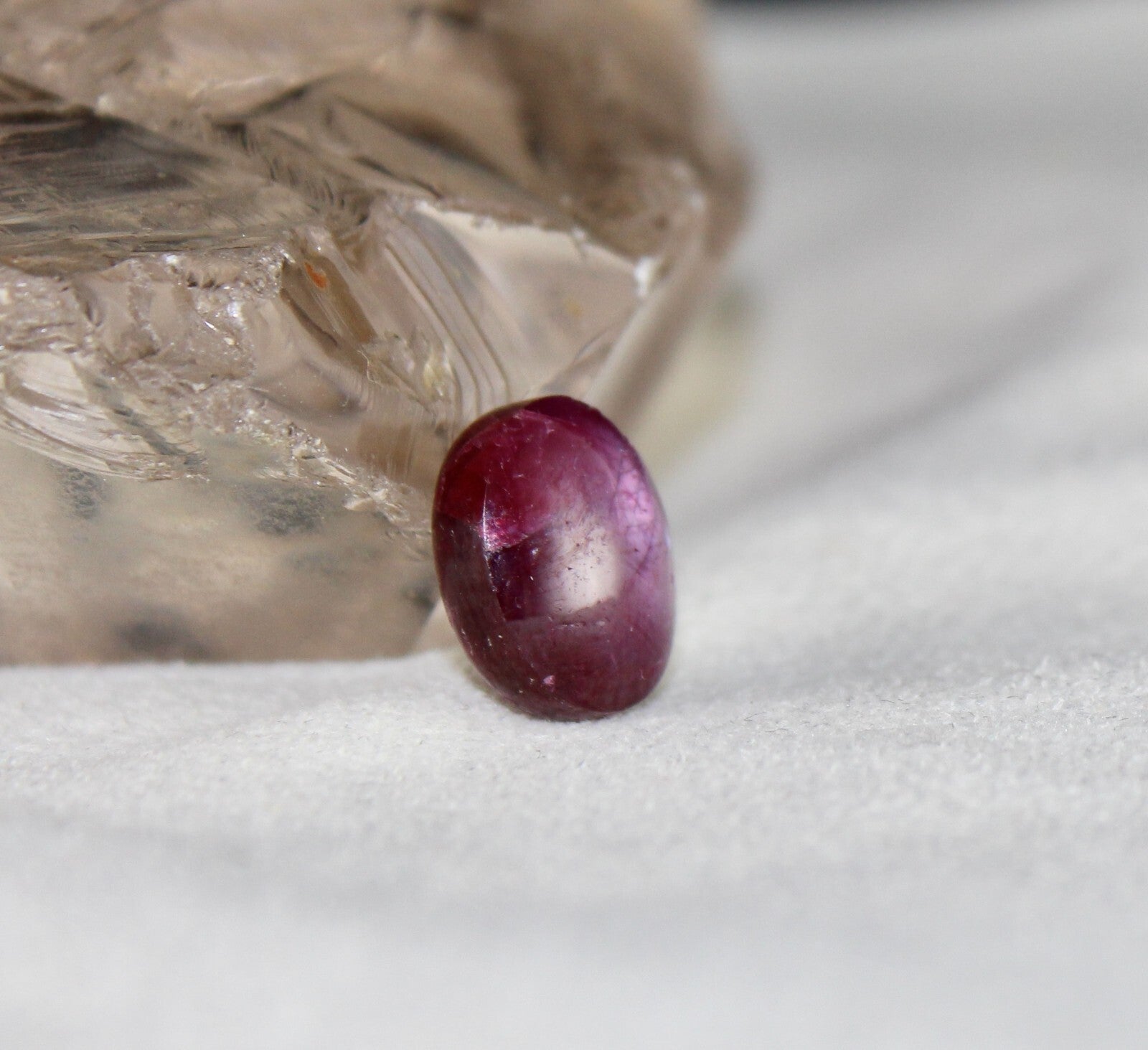 Certified Natural Red Star Ruby 10.25ct Oval Cabochon Gem For Ring Pendant