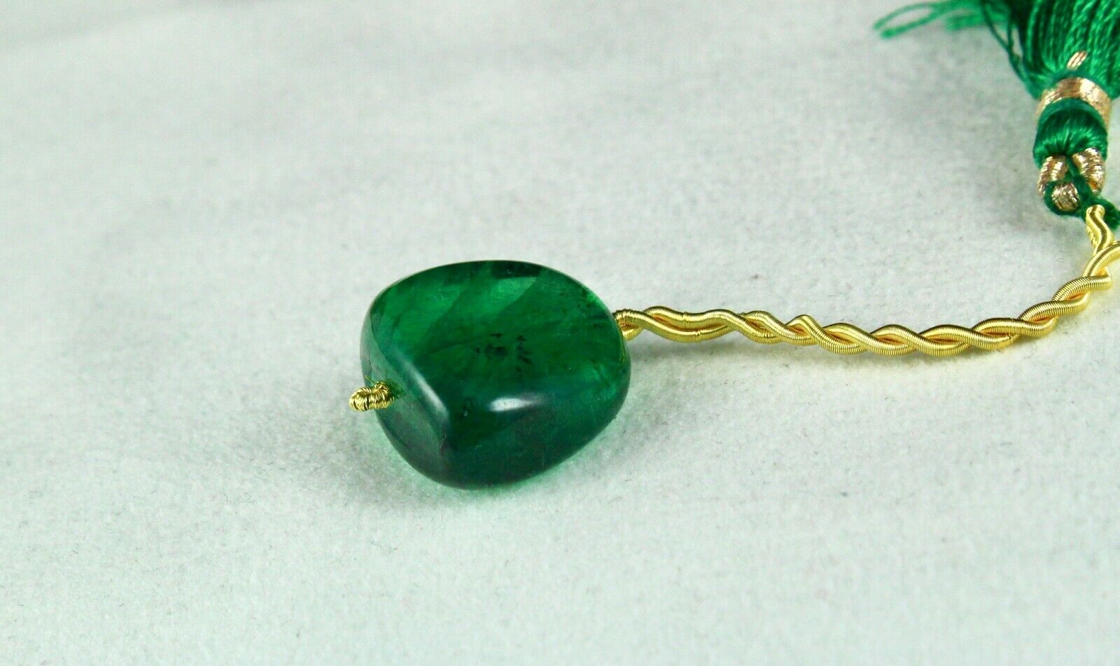 Certified Natural Zambia Emerald Bead 28.70 Ct Drilled Cabochon Gemstone Pendant