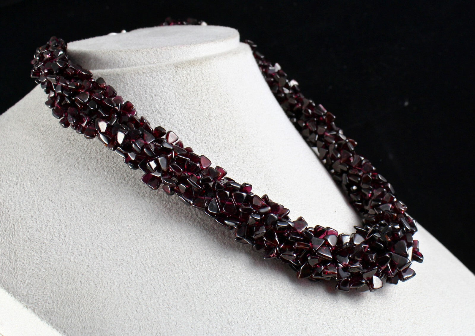 Natural Red Garnet Necklace Triangle 5 Ct Antique Gemstone Beads 1180 Fine