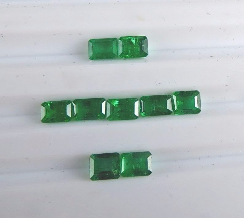 6X4 MM NATURAL EMERALD OCTAGON CUT 9 PCS 5.59 CARATS GEMSTONE DESIGNING JEWELS