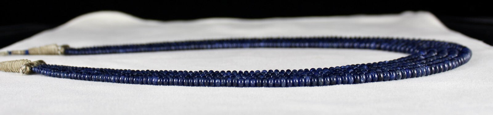 Certified Natural Blue Sapphire 581 Ct Beads Finest Round Gemstone Necklace