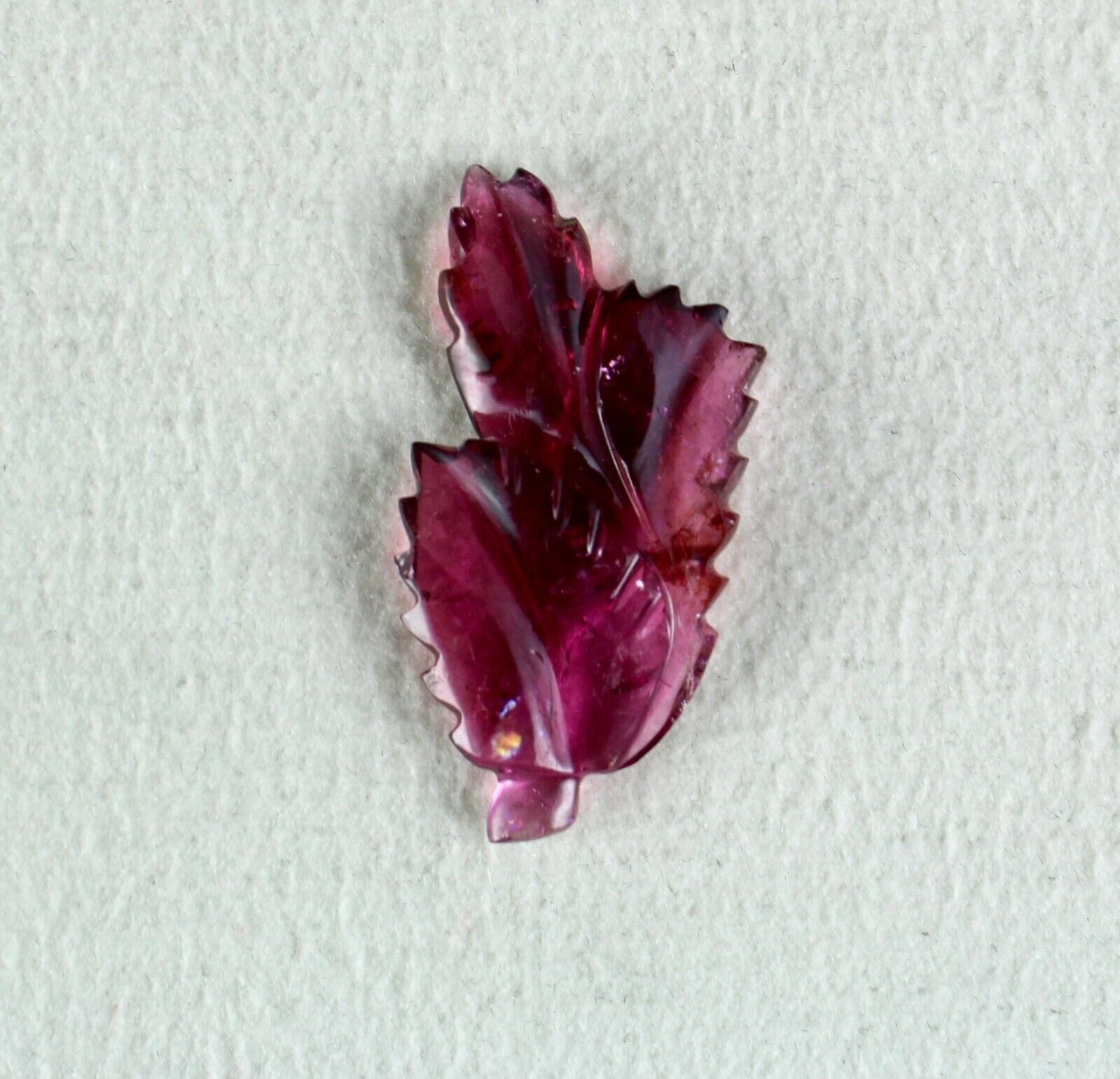 Natural Pink Tourmaline Carved Leaf 19.49 Ct Gemstone For Pendant Ring