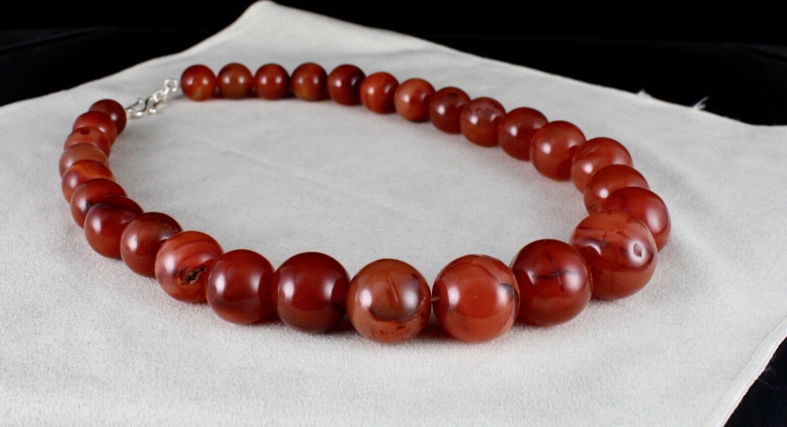 NATURAL RED CARNELIAN BEADS ROUND 1 LINE 1282 CARATS GEMSTONE FASHION NECKLACE