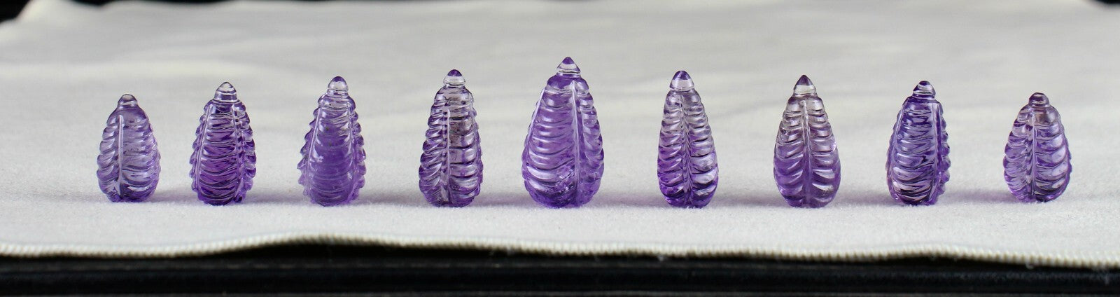 Natural Amethyst Drop Earrings Necklace Set 9 Pc 108 Ct Purple Gemstone